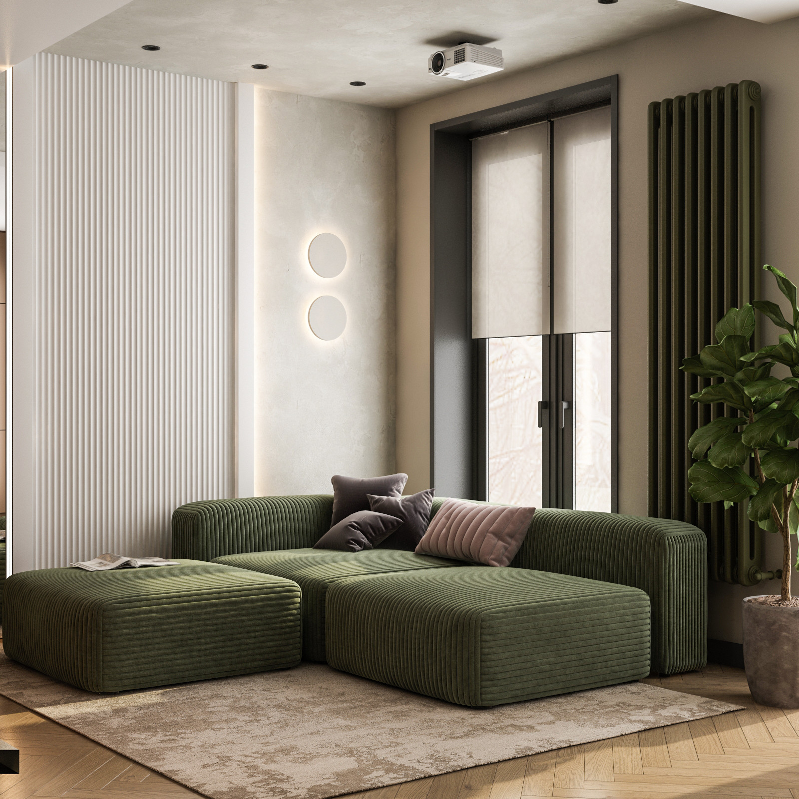 Гостиная и кухня в таунхаусе (Москва)