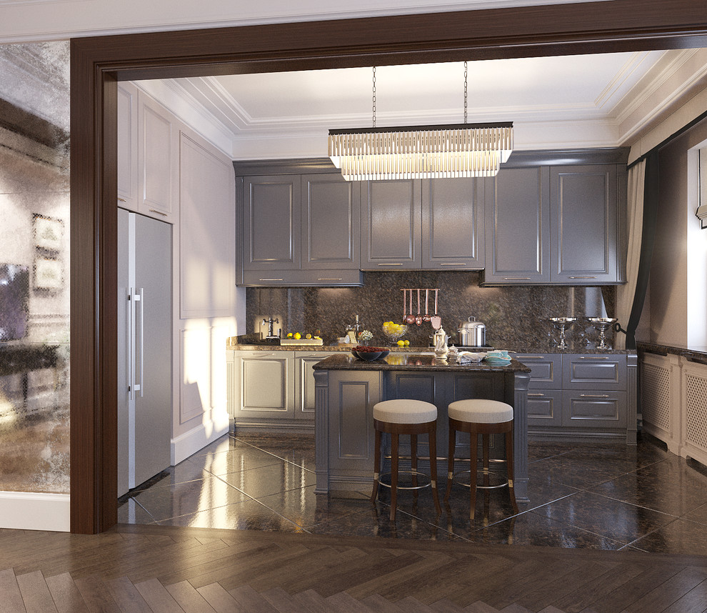 Project of Interiors at private flat at Molodogvardeyskaya Street, Moscow