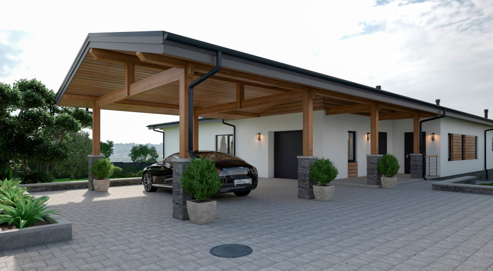 Одноэтажный дом 200 кв.м на склоне