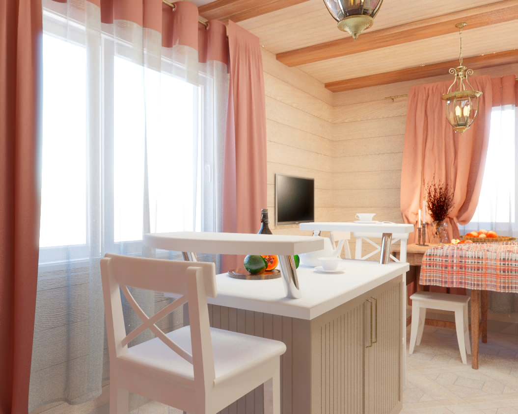 Дизайн дома из бруса