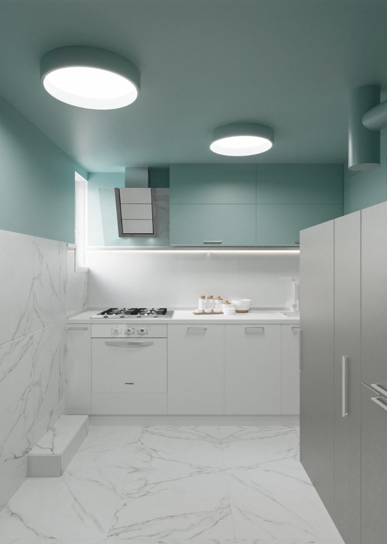 Мини кухня в минимализме.