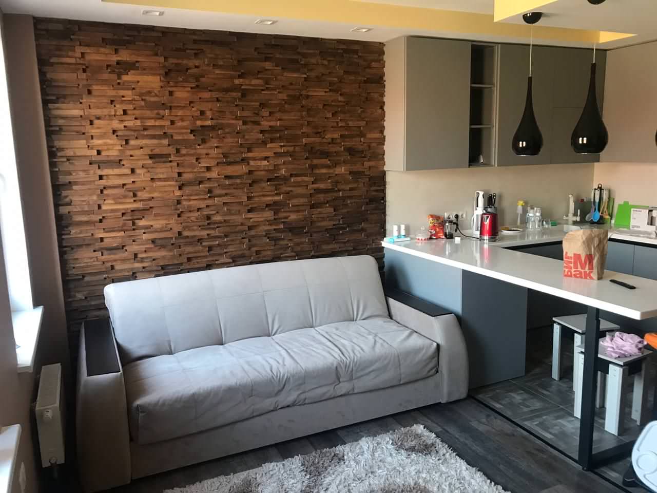 Обложка проекта: Отделка стен 3д мозаикой в зоне отдыха