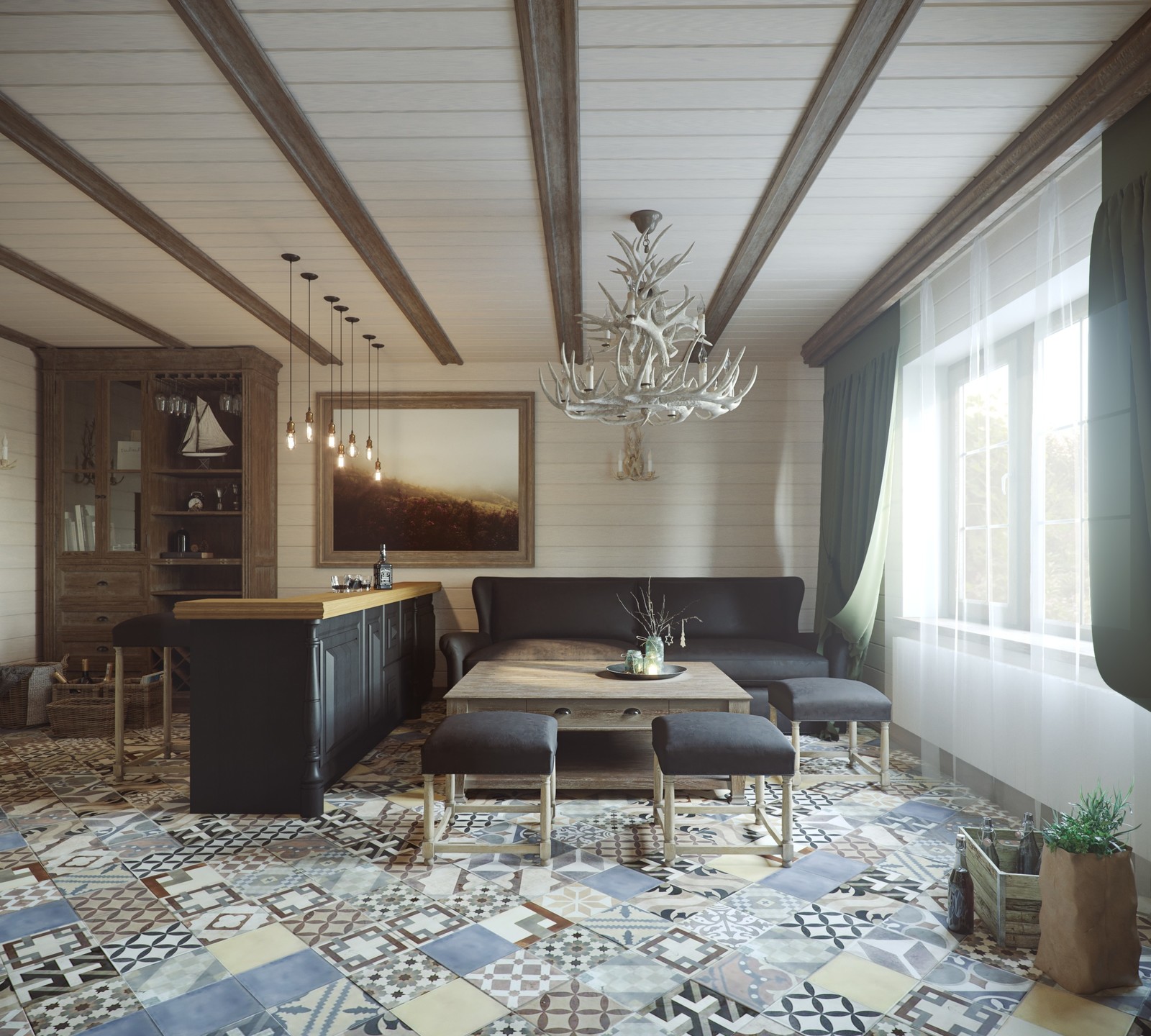 Обложка проекта: Проект комнаты отдыха в бане с мангальной