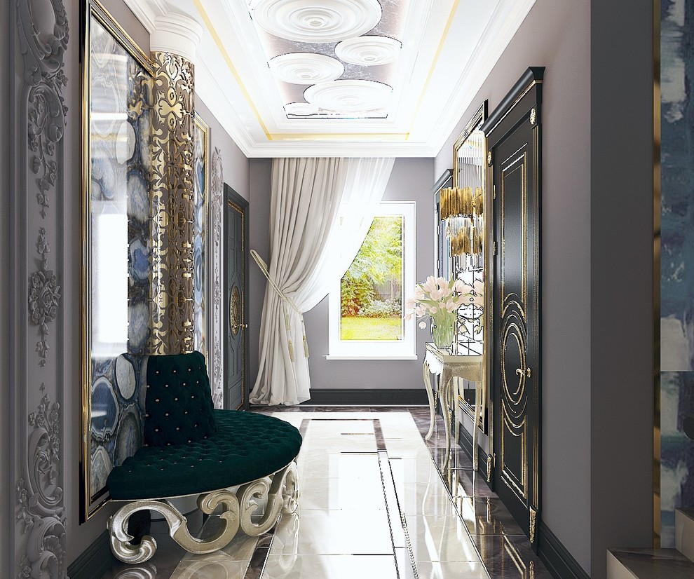 Холл 1 этажа в частном домовладении в стиле арт-деко (г.Пятигорск)