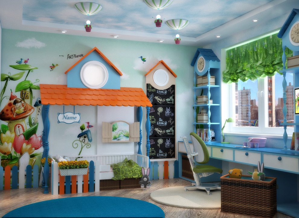 Kid's room and bedroom in modern style