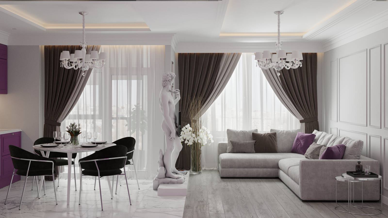 Современный интерьер с элементами классики