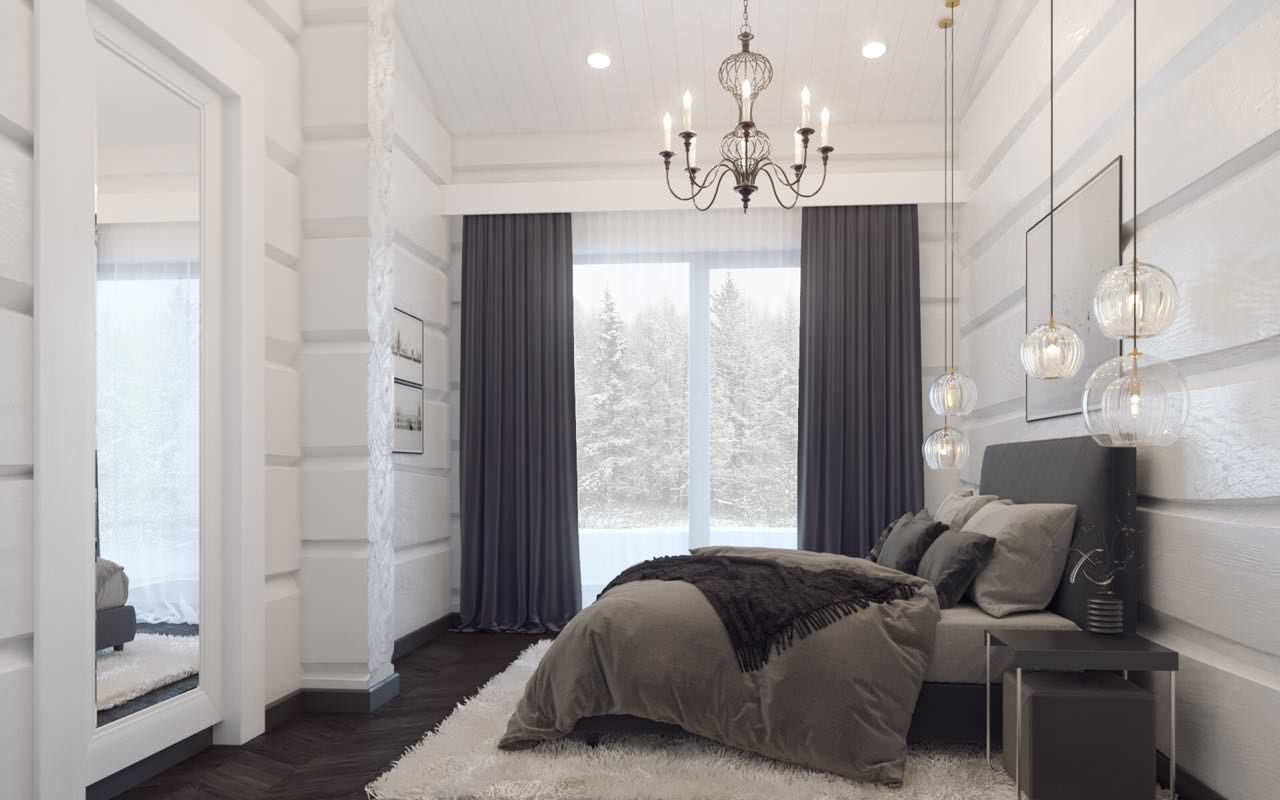 Шале со спа-зоной и бассейном из лафета кедра и бетона