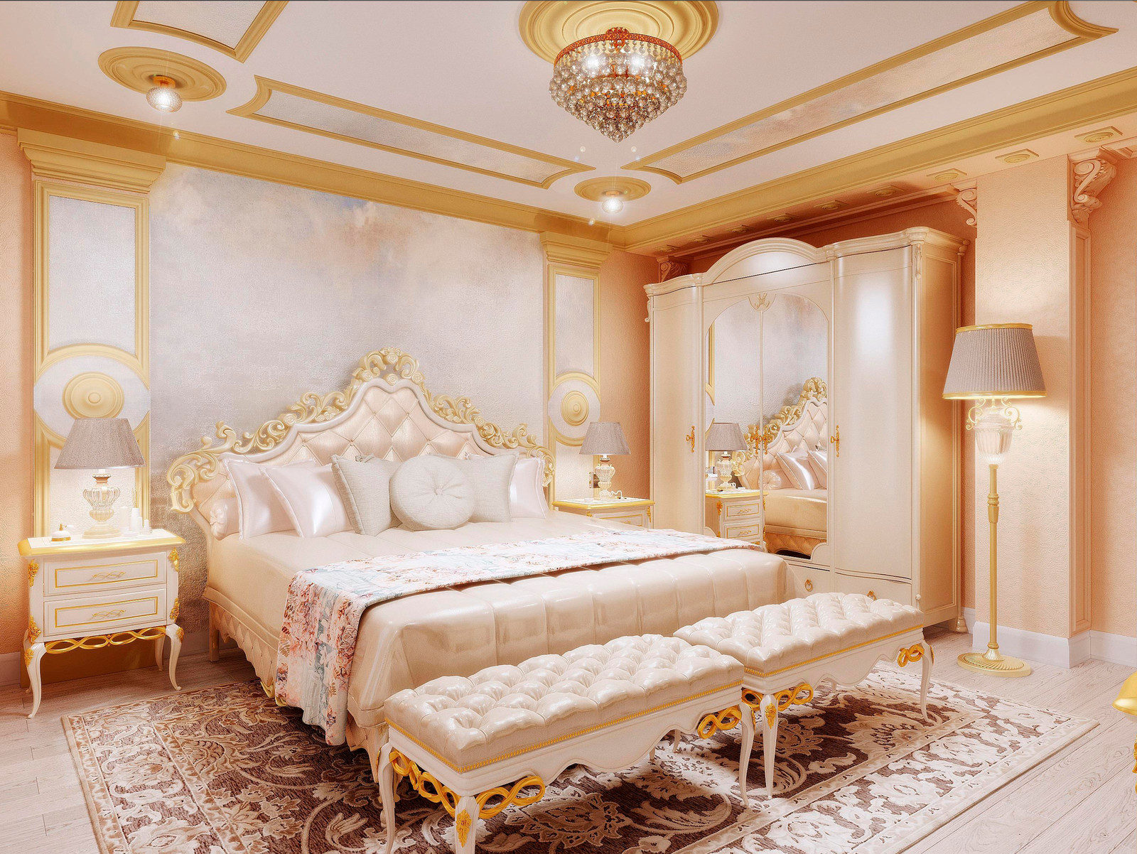 Классический интерьер с элементами греческого стиля