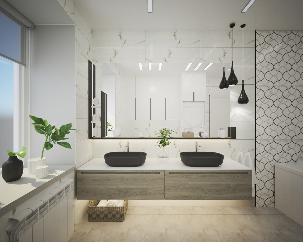 Ванная комната с черной сантехникой 1