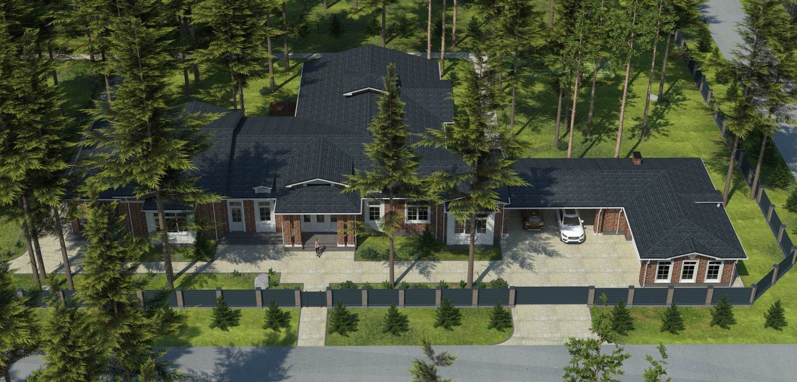 Компания BrickMaster производит строительство загородного дома площадью 580 кв.м