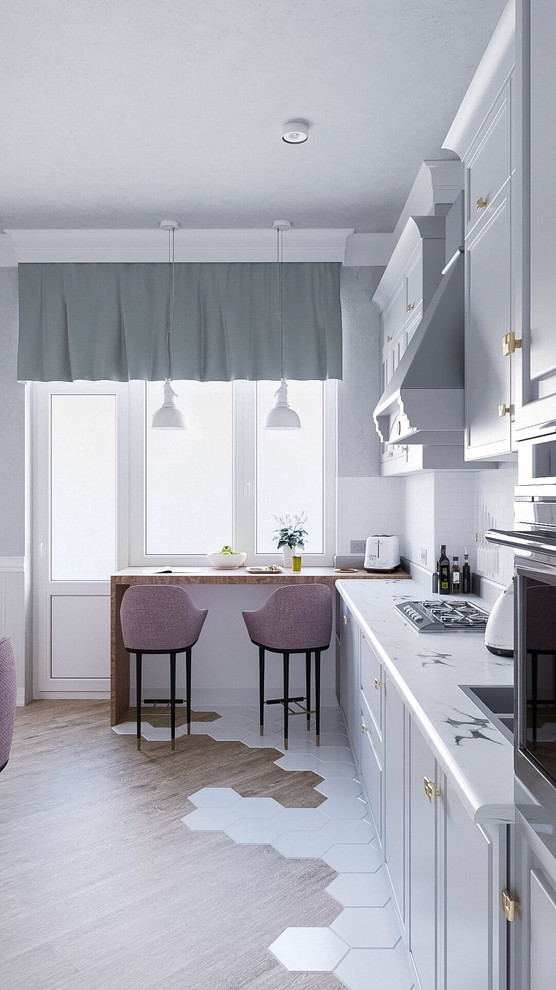 Дизайн интерьера и визуализация кухни 17 кв.м