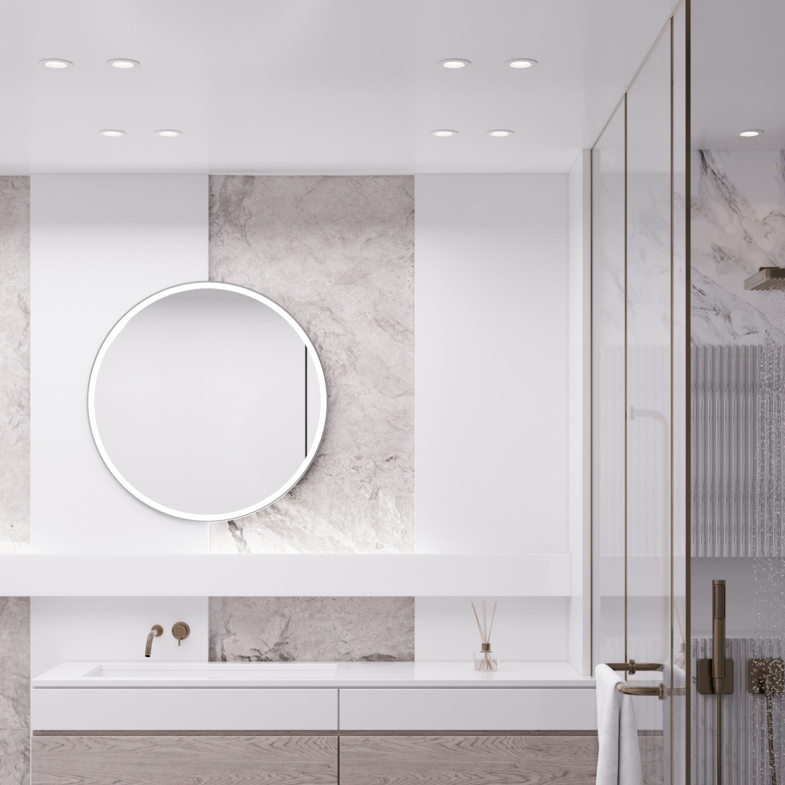 Светильник встраиваемый City GU10 белый IP44 25060/01