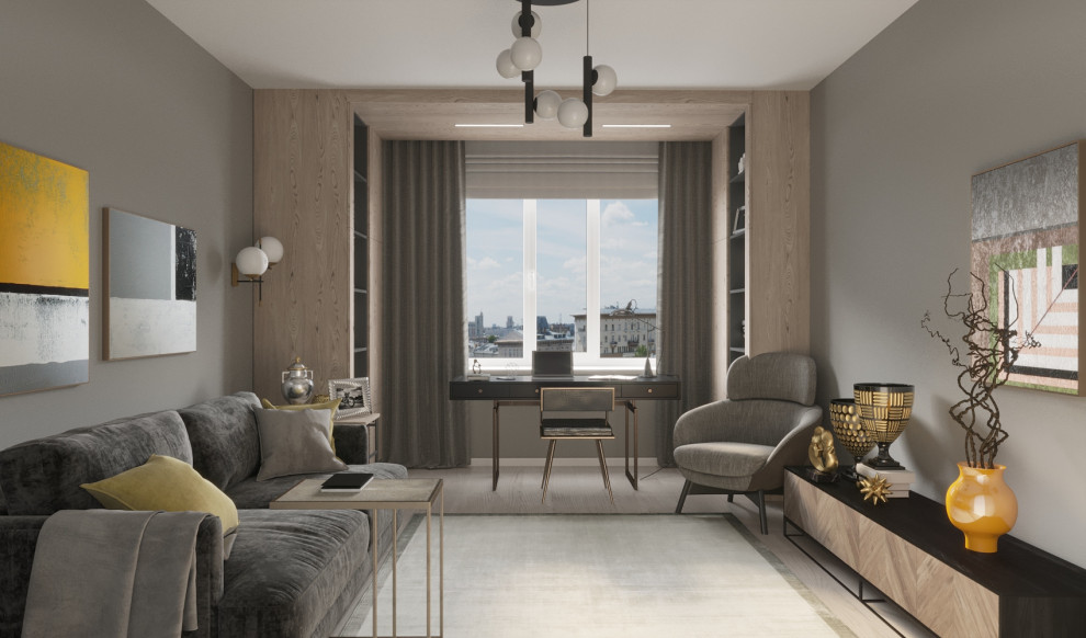 Обложка проекта: гостевая спальня-кабинет