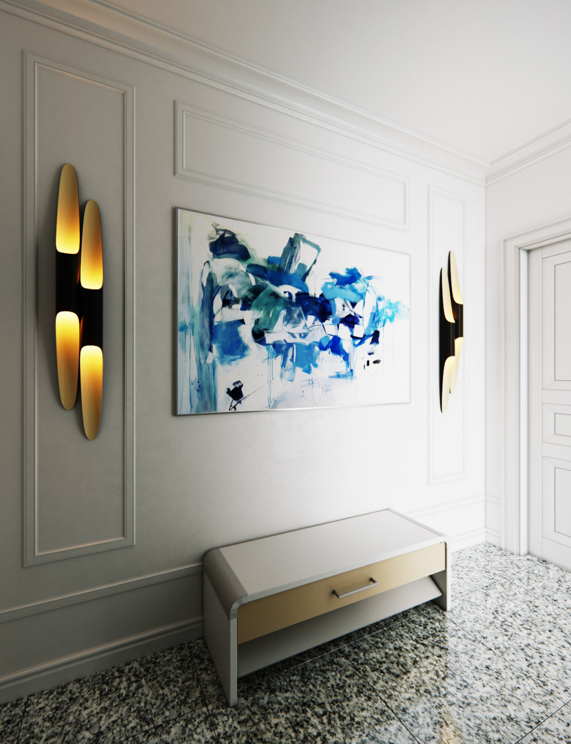 Интерьер пятикомнатной квартиры в неоклассике, г. Дюссельдорф, Германия