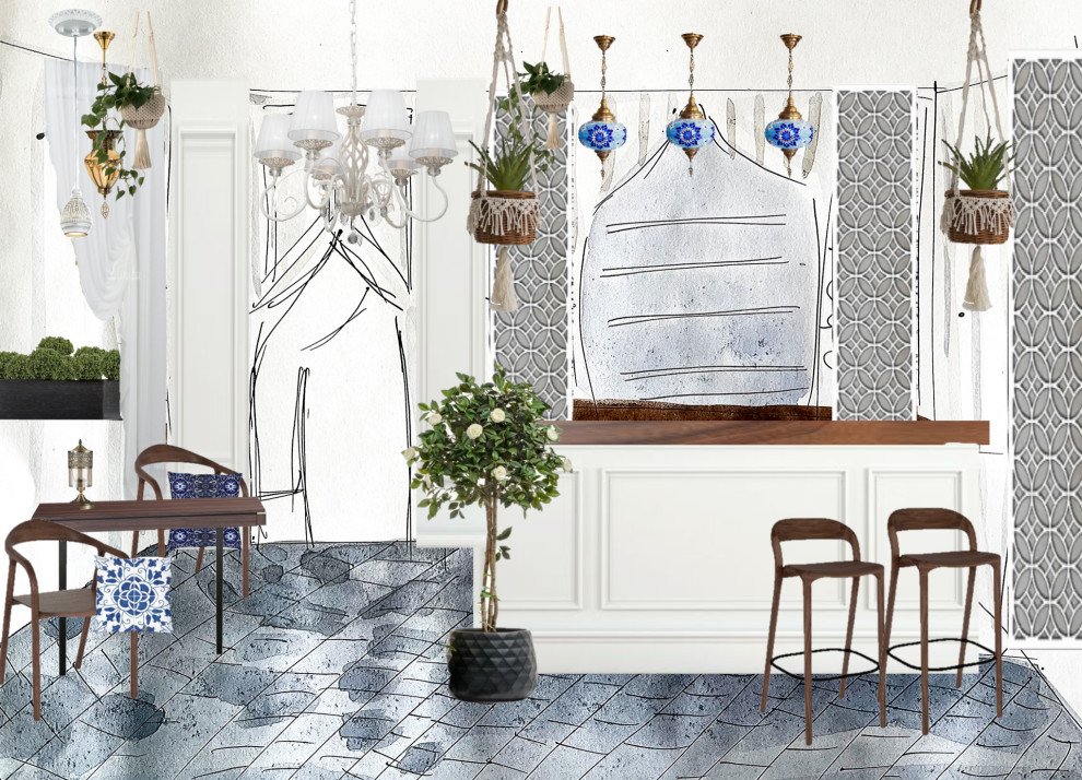 Концепция летнего восточного кафе в МО,Раменское 80 м2