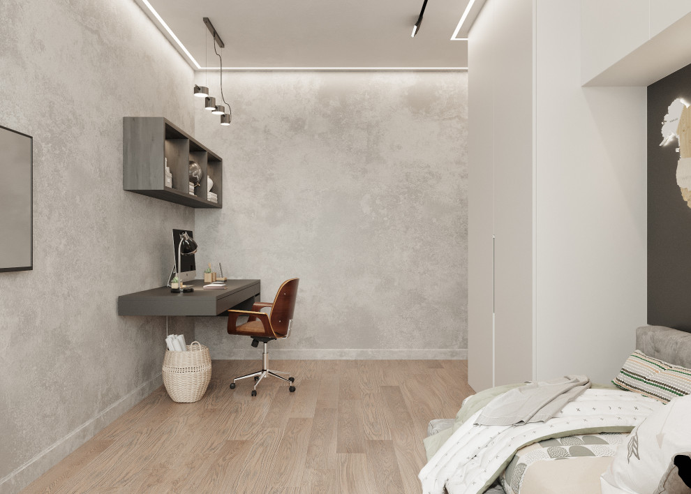 Трехкомнатная квартира для семьи из 4 человек с монохромным интерьером