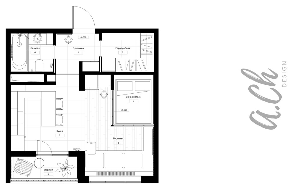 Квартира-студия для молодой пары