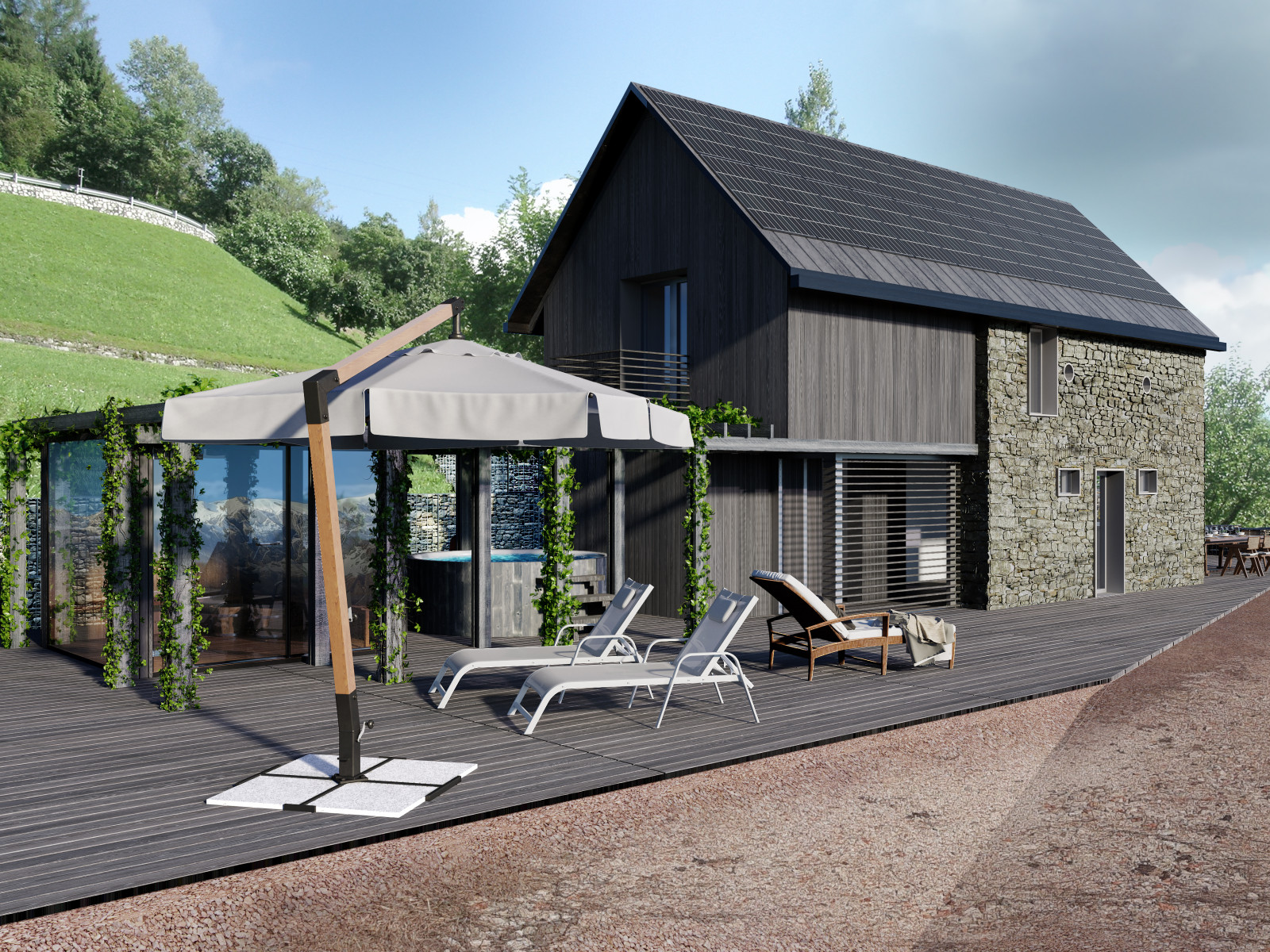 House rebuilding and new design of Summer house in Pradebon, Italy