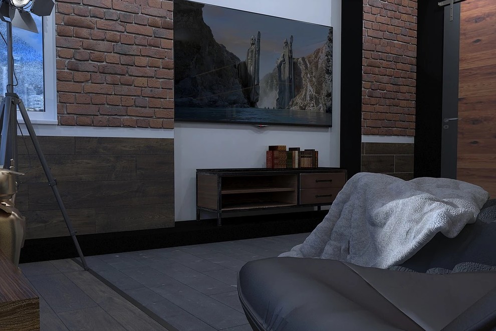 СПАЛЬНЯ МОСКОВСКОГО ХОЛОСТЯКА В СТИЛЕ ЭКО-ЛОФТ