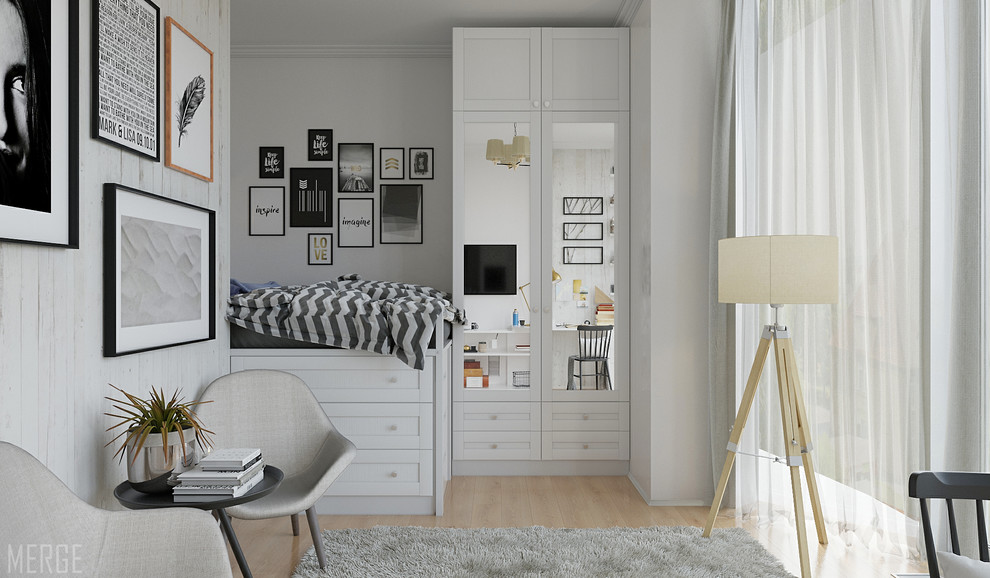 Обложка проекта: Маленькая квартира в скандинавском стиле 35 м²