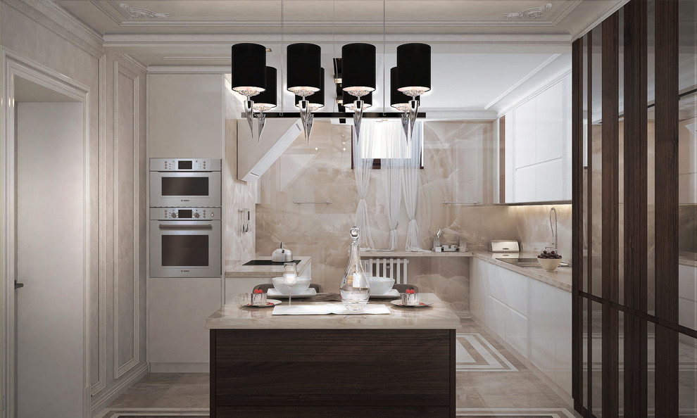 Кухня в цокольном этаже