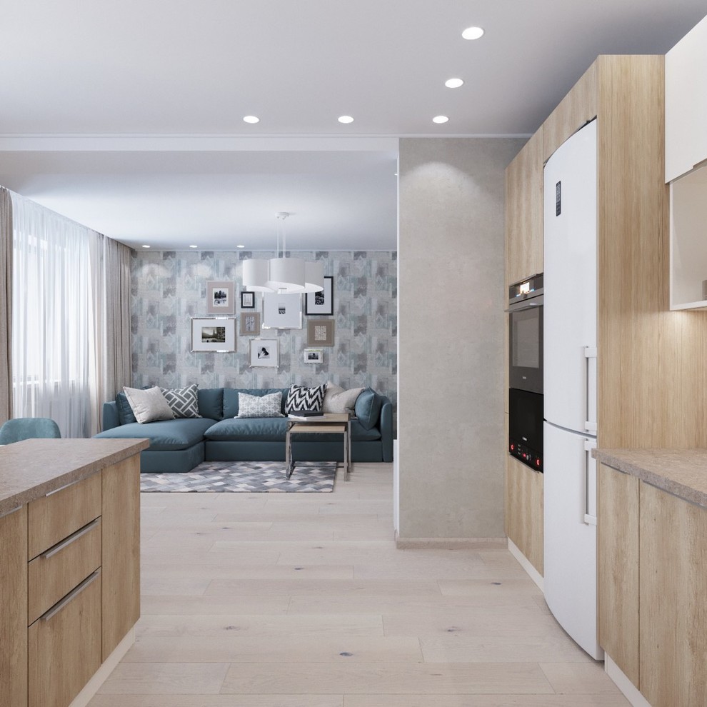 Интерьер кухни-гостиной в современном стиле