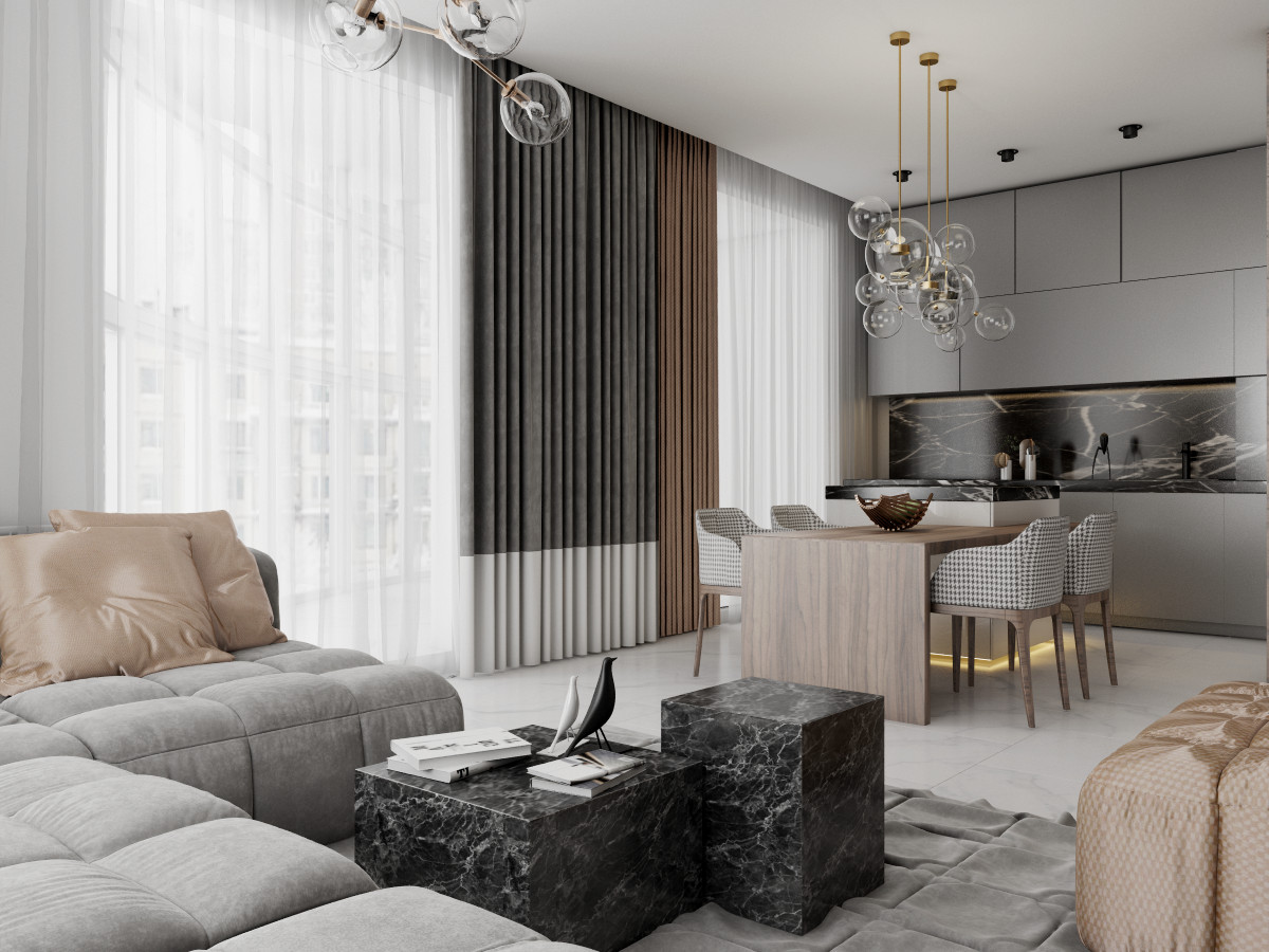 №14. Стильный и сильный интерьер в центре города Иркутск.