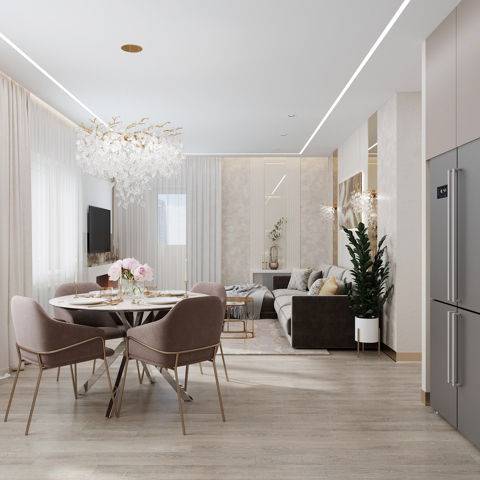 2023г. Интерьер квартиры 62 м2 в ЖК "Оазис"