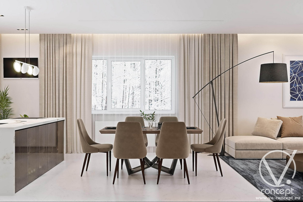 Реконструкция интерьеров дома в подмосковье. 350 м.кв.