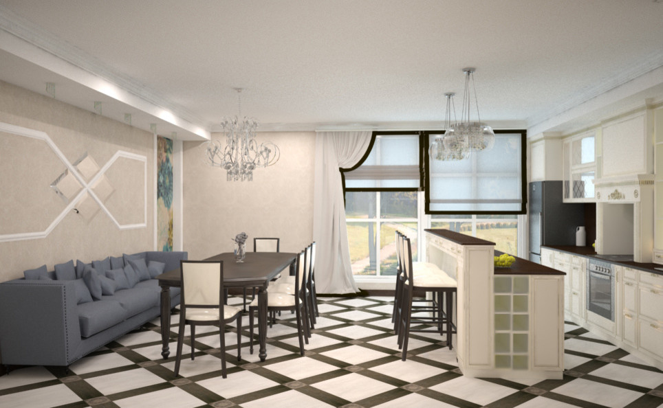 Кухня-столовая  в офисном помещении .