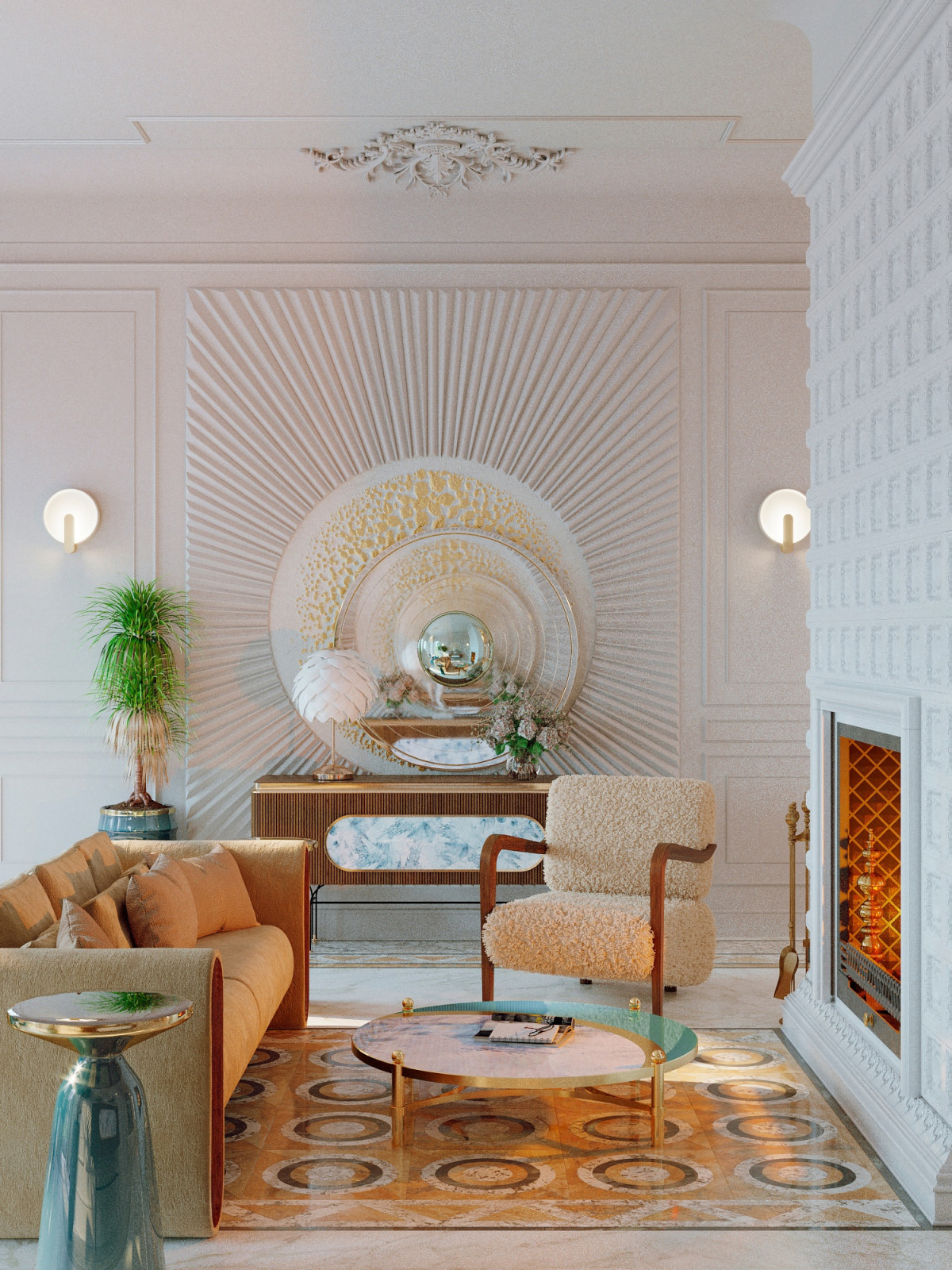 Проект гостиной в частном доме.