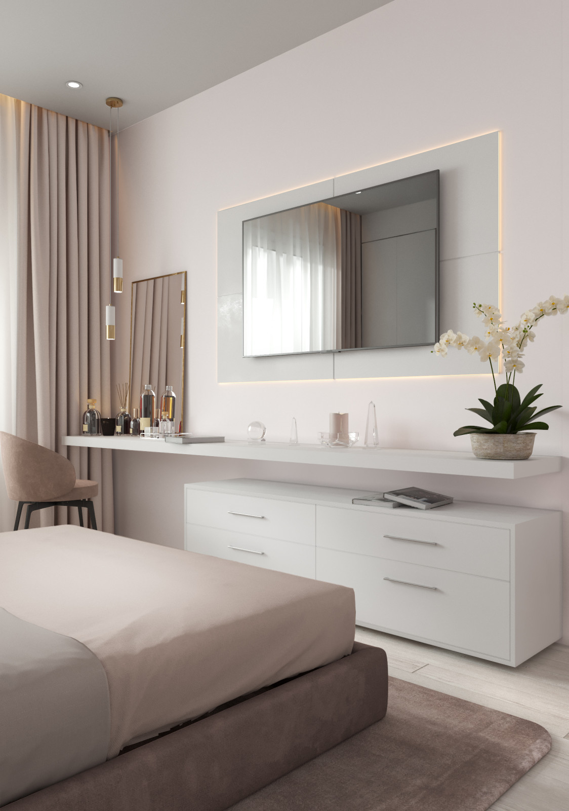 Просторная квартира в пастельных тонах