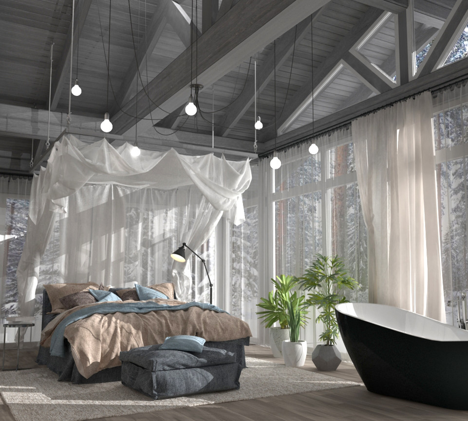 Загородный дом в сосновом лесу