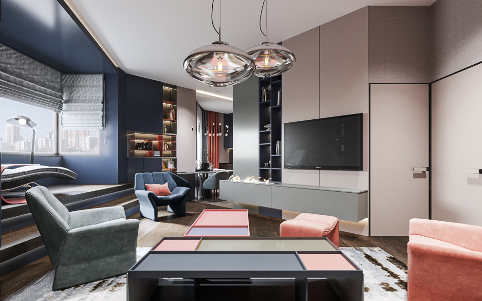 Студия в современном стиле в колониальных тонах