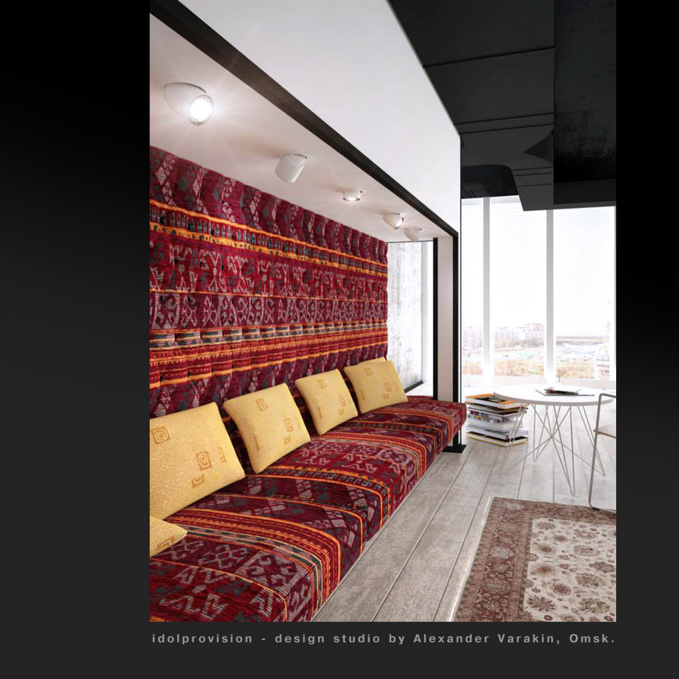 Эскиз мягкой зоны в офисе омского предприятия.