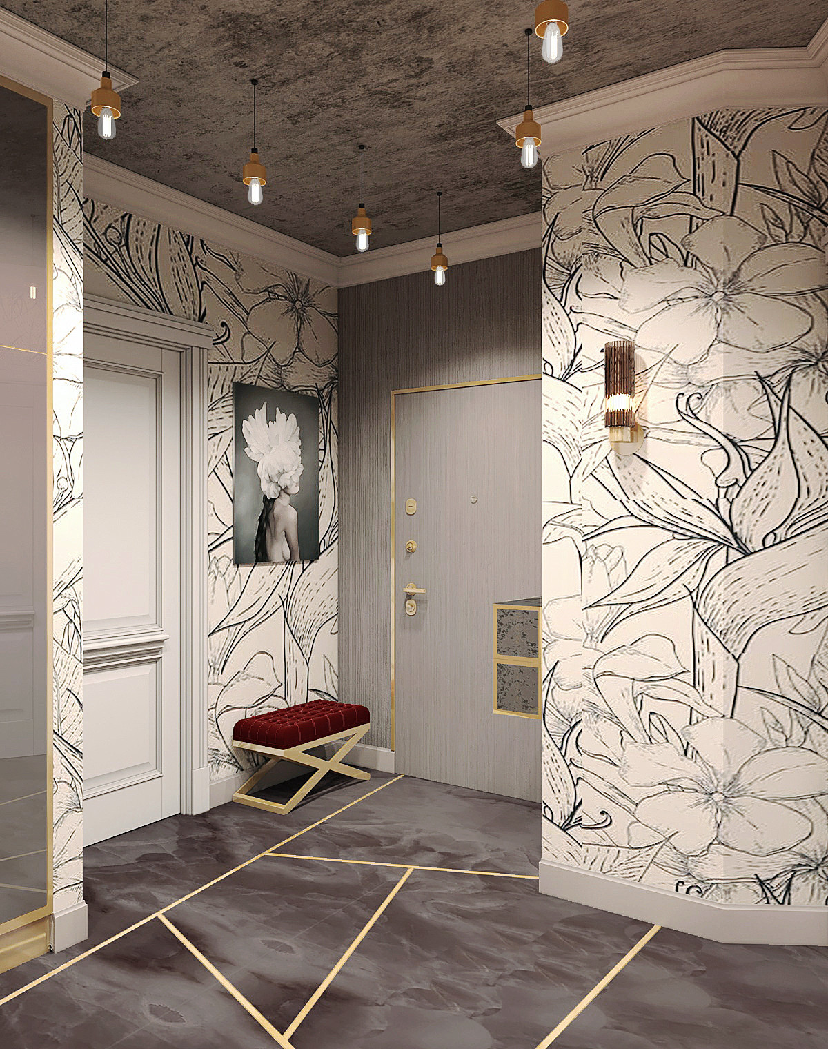 Глубокая зелень и жухлые розы