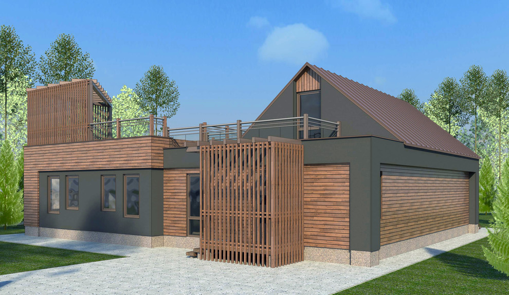 Проект каркасного дома в стиле Барнхаус