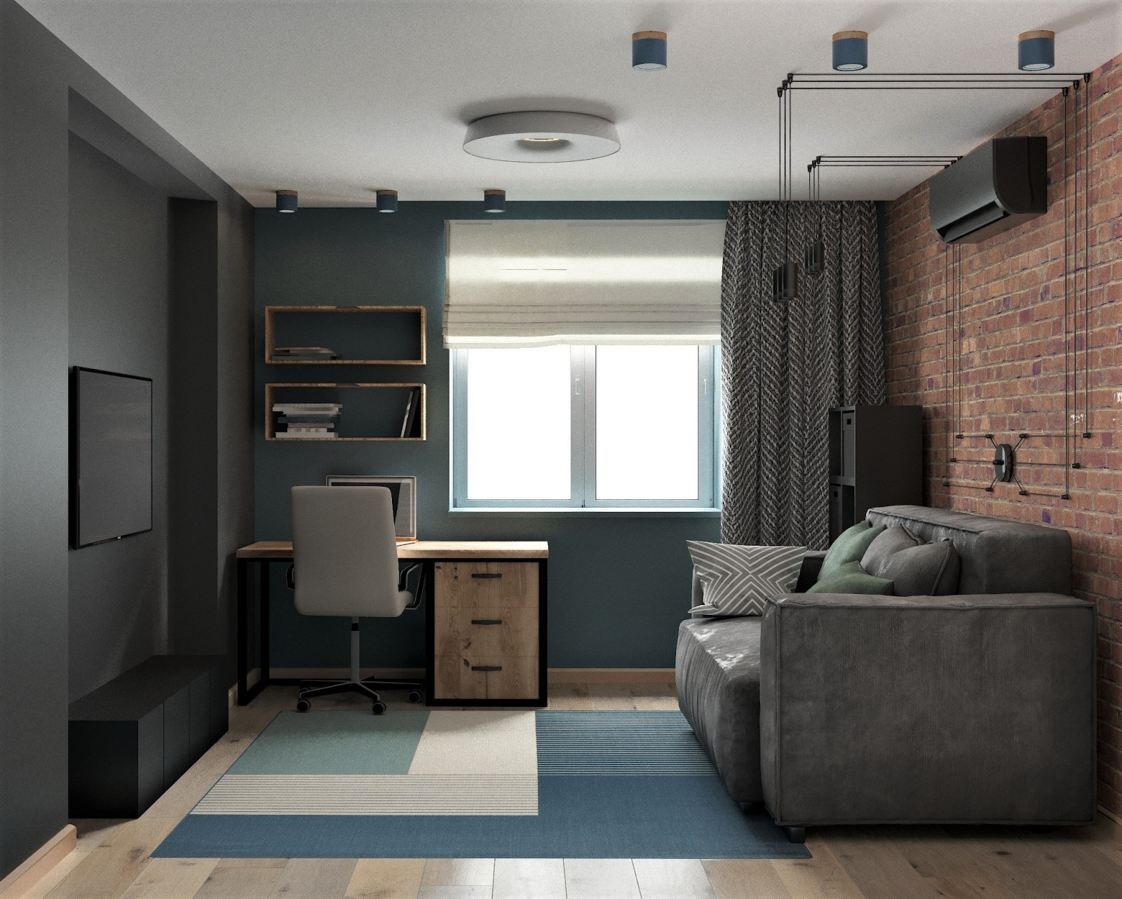 Эскизная визуализация квартиры 75 кв.м. в Ельце