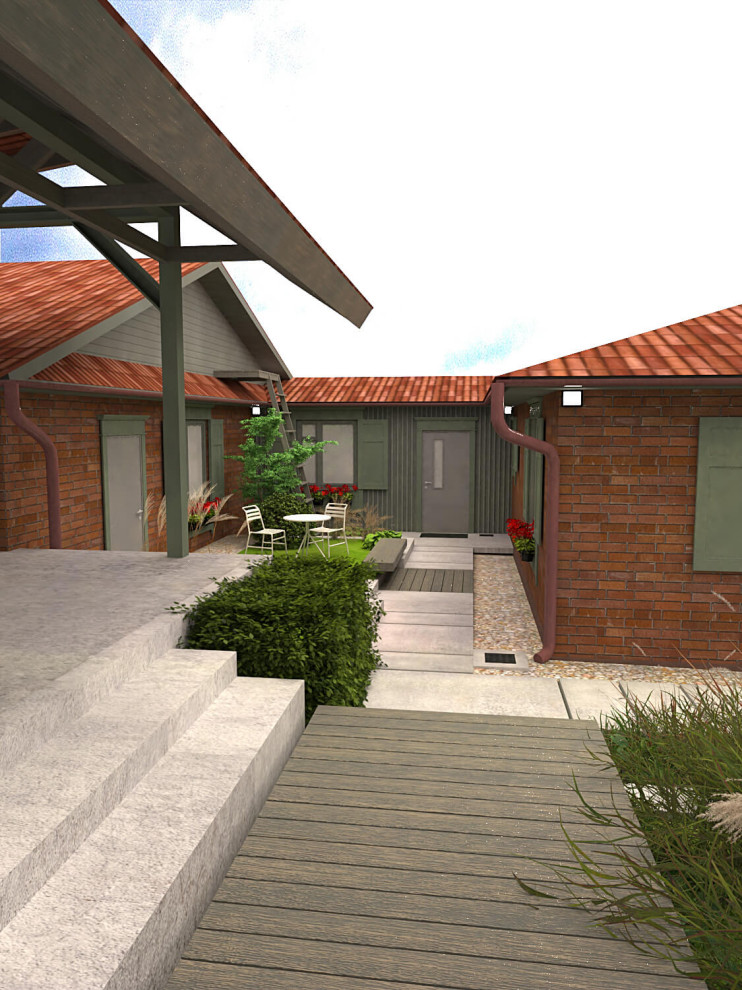 Внутренний двор коттеджа