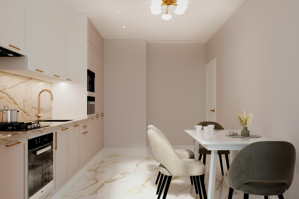 Светлая кухня на стадии реализации