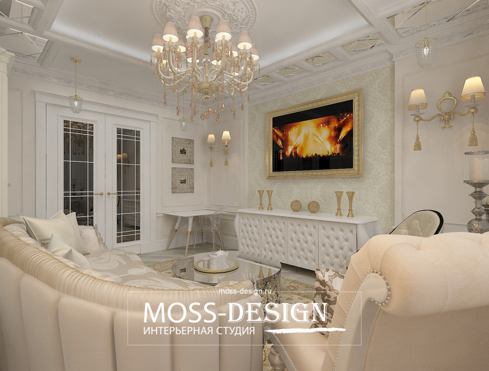 Дизайн двухкомнатной квартиры в современной классике