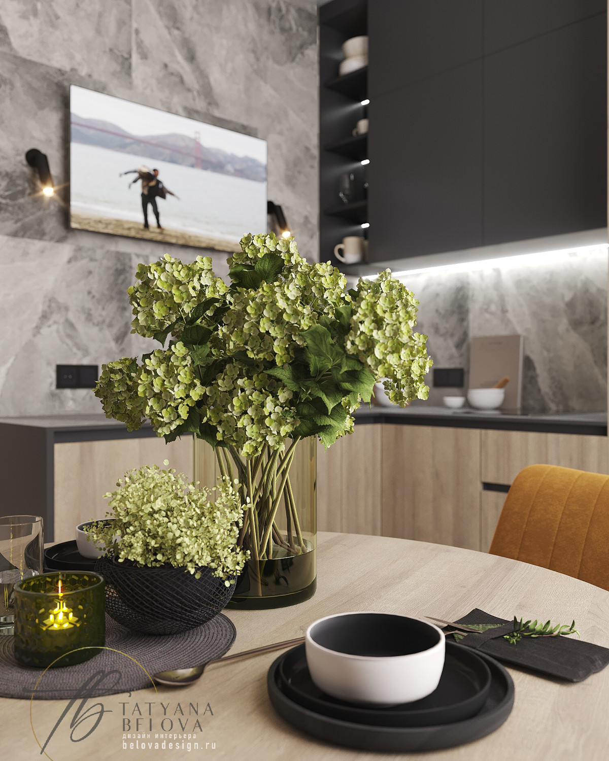 Современный стиль с элементами лофта, 80 м2