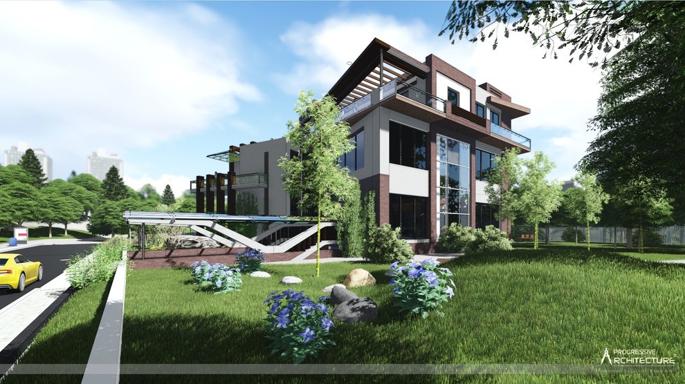 Современный дом с плоской крышей