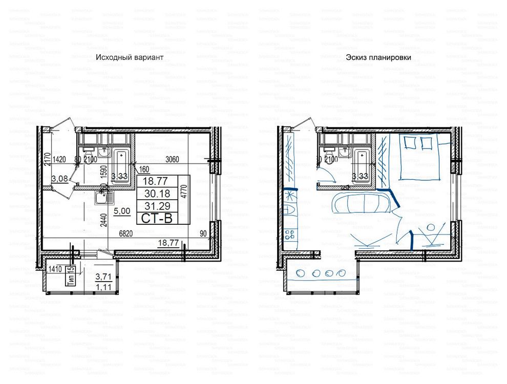 Идеи перепланировки для однокомнатных квартир