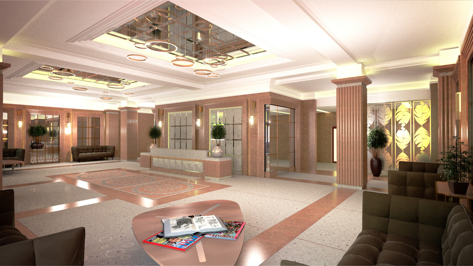 входной холл жилого дома премиум класса(проектное предложение)