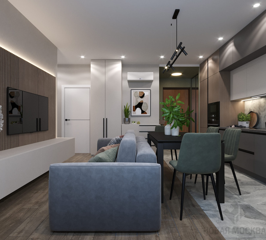 Дизайн двухкомнатной квартиры по адресу: Очаковское шоссе, 9А