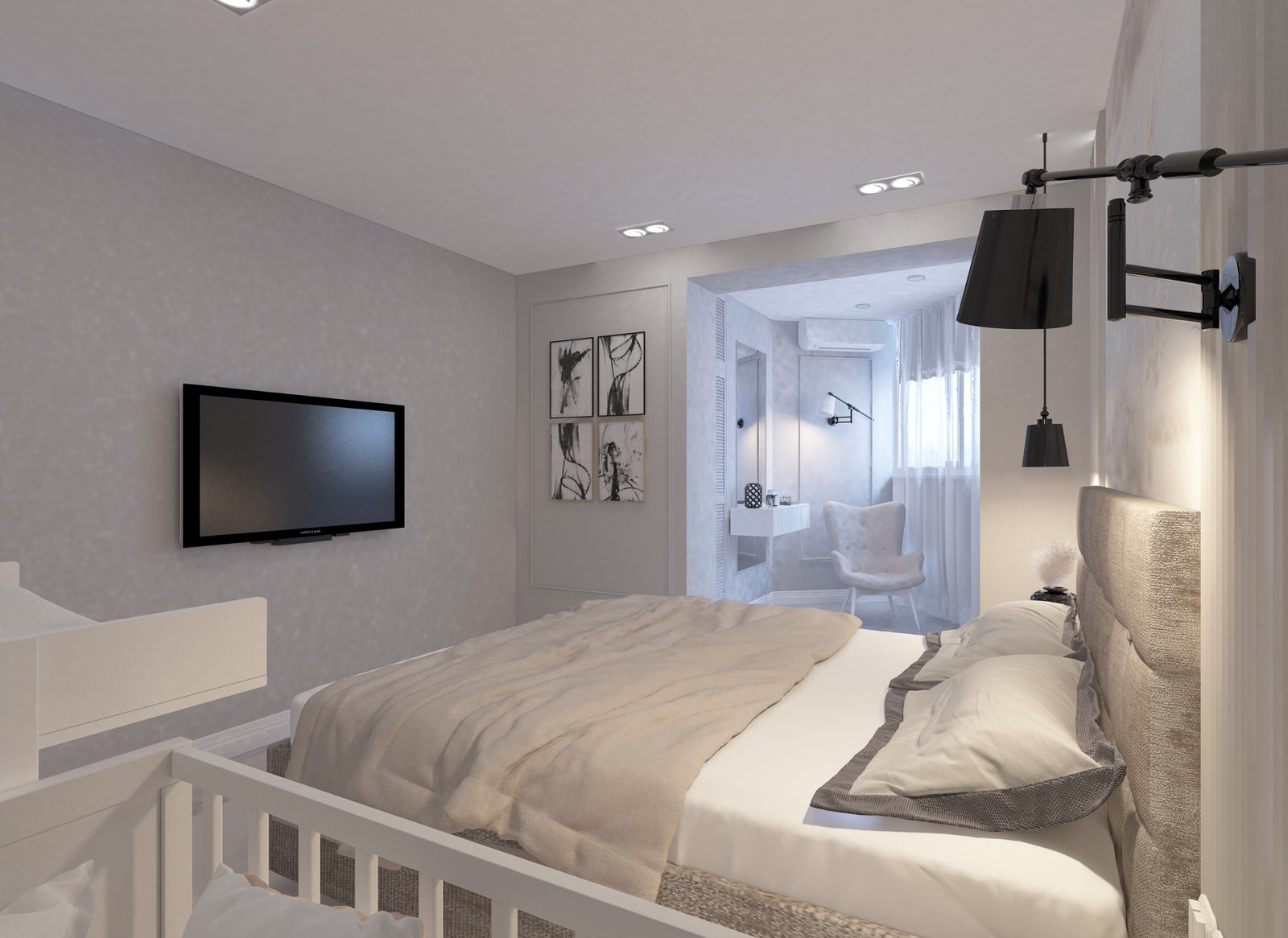 Дизайн спальни в современном стиле.