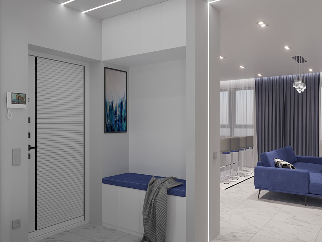 Обложка проекта: Интерьер Квартиры 84 м2 в Москве в современном минимализме.  Жк Настроение