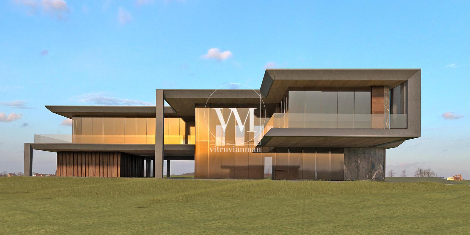 Дом в стиле Райта - Дома прерий - Современная стилистика - 1200м2