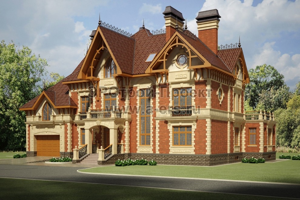 Обложка проекта: Проект загородного дома в нормандском стиле